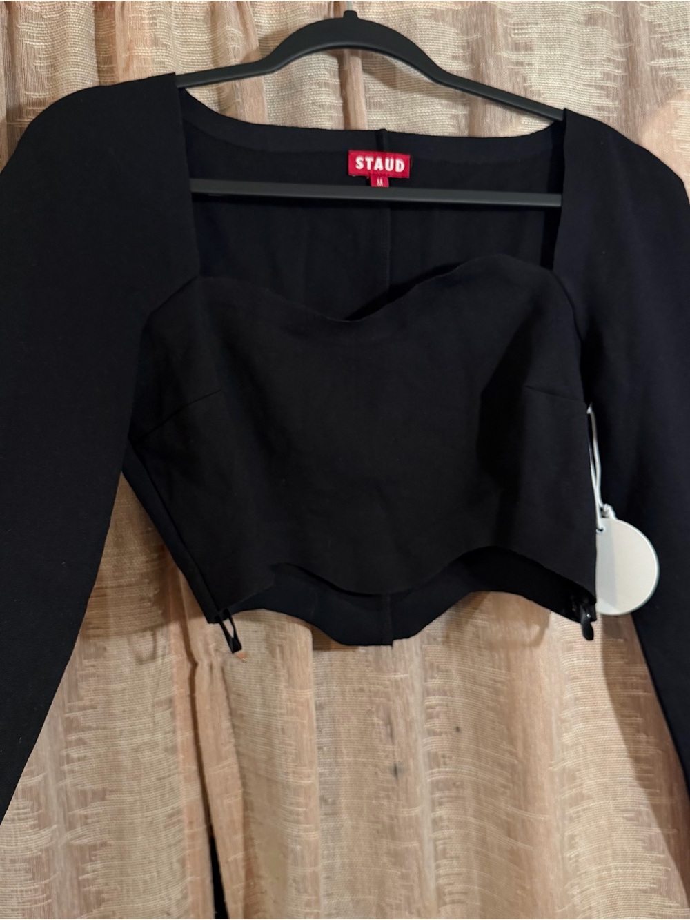 STAUD Long Sleeve Black Corde Top, NEW - Picture 5 of 12